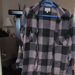 Aritzia Wilfred Black and Pink Plaid Shirt Dress